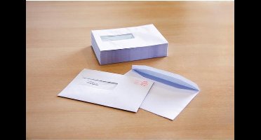 Raadhuis dienstenvelop - 162x229mm - C5 - venster links - met plakstrip - wit - 25 stuks
