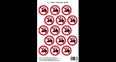 Pictogram sticker P006 - Heftrucks verboden - Ø 50mm - 15 stickers op 1 vel