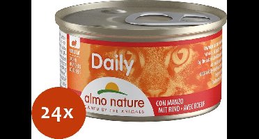 Almo Nature Cat Blik Daily Menu Blokjes 85 g - Kattenvoer - 24 x Rund