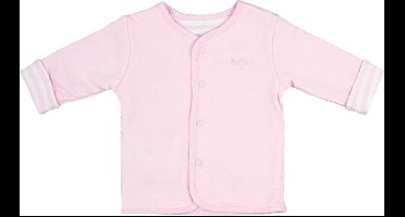 Feetje reversible vest uni roze - roze streep met wit maat 50