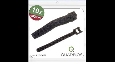 Quadrios 23CA189 Klittenband kabelbinder Om te bundelen Haak- en lusdeel (l x b) 400 mm x 16 mm Zwart 10 stuk(s)