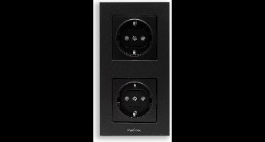 Panasonic -Zwarte Stopcontact-WCD-Verticaal-Inbouw-Karreplus Serie