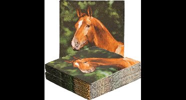 Esschert design papieren servetten - 60x - paard - 33 x 33 cm
