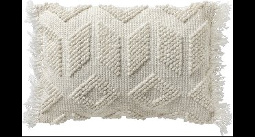Dutch Decor ODIN - sierkussen 40x60 cm - tufted patroon - duurzaam - Snow White - wit - Inclusief binnenkussen - Luxe kussens voor woonkamer & bank