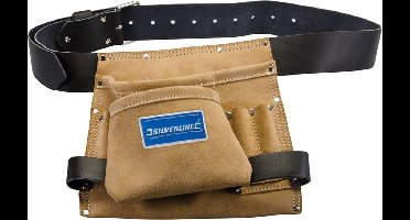 Silverline Lederen gereedschapsriem - 8 vakken - verstelbaar - heavy-duty suède en leder - 26 x 23 cm