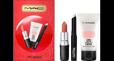 MAC Cheers To Mocha 3-Set Matte Lipstick + Lip Primer + Strobecream