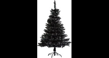 Feeric lights & christmas Kunstkerstboom - zwart - kunststof - H180 cm - met voet