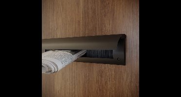 Brievenbusklep zwart | Binnenbriefplaat zwart | Brievenbusborstel zwart met klep | door-line brievenbus
