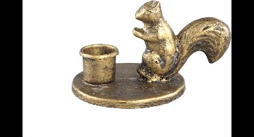 PTMD Amby Gold metal diningcandle holder squirrel round - set van 3