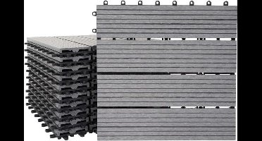 WPC hout vloertegel 11 stuks (grijs)