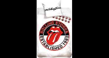 Carbotex Dekbedovertrek Rolling Stones Wit 140 X 200 Cm