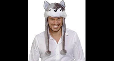 Widmann Wolf muts voor volwassenen - Polyester verkleedaccessoire - 59 cm