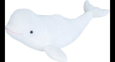 Wild Republic Pluche dieren knuffels Beluga walvis - wit - 30 cm - Knuffeldieren speelgoed