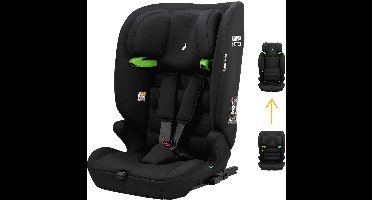 Osann Lupo kinderzitje, i-Size van 76 tot 150 cm, meegroeiend autokinderzitje zonder Isofix, 3-puntsgordel - Zwart