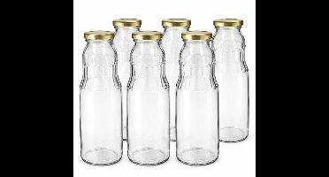 Natuurlijker leven - Sapfles - Glas - Goud - 750 ml - 6 Stuks