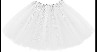 Scoby - Tutu - Petticoat - Onderrok - Tule rok - Tutu Skirt - Dames - 40CM - Wit - XS