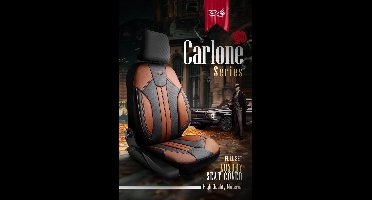 Stoelhoezen Alfa Romeo 145 1994 – 2001 – Carlone Zwart/Cognac vol leder – perfecte pasvorm (Voorstoelen set 2 voorstoelen)