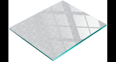 Duurzaam en stijlvol glazen bord met geometrisch patroon 60x52 cm