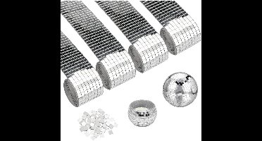 GELLDG 4 rollen mozaïekspiegeltegels - 5 x 5 mm - zelfklevend - mini vierkante glazen mozaïektegels - facetten in discostijl - geschikt voor doe-het-zelf decoratie, slaapkamers, badkamers