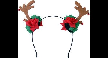 Diadeem rendier met bloemen