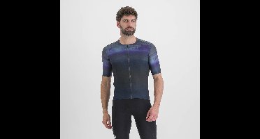 Sportful Fietsshirt korte mouwen HerenBlauw Zwart - FLOW SUPERGIARA JERSEY GALAXY BLUE BLACK - XXL