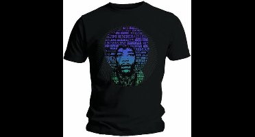 Jimi Hendrix - Afro Speech Heren T-shirt - L - Zwart