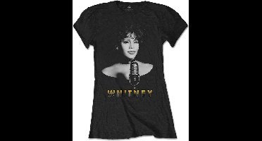 Whitney Houston - Black & White Photo Dames T-shirt - L - Zwart