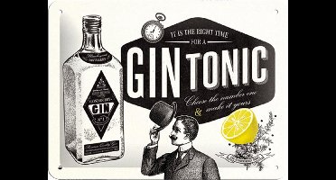 Gin Tonic Wandbord - Metaal - 15 x 20 cm