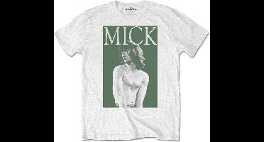 The Rolling Stones - Mick Photo Version 2 Heren T-shirt - S - Wit