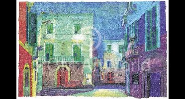 Kunstdruk Ralf Westphal - Via Palazzi-Trani / Apulien 90x70cm