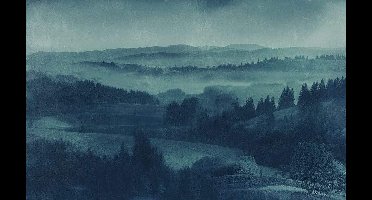 Komar Pure | twilight | blauw berglandschap | fotobehang op vlies 400x250cm
