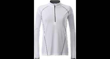 James and Nicholson Dames/dames Sport Top met lange mouwen (Wit/zilver)