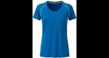 James and Nicholson Dames/Dames Sport T-Shirt (Helder blauw/rechts geel)