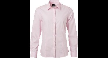 James and Nicholson Dames/dames Poplin-shirt met lange mouwen (Lichtroze)