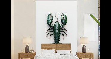 Behang - Fotobehang Kreeft - Glossier - Groen - Wit - Breedte 145 cm x hoogte 220 cm