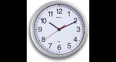 MAULrun wandklok, diameter 25,2 x 5 cm, kunststof kader, zilver 10 stuks