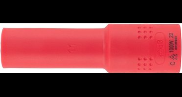 Wurth - VDE dopsleutel 1C-isolatie 1/2 inch zeskant lang - VDE-dopsleutel 1/2 inch Metrisch, zeskant, lang x 1 st Soort aandrijving Binnenvierkant Sleutelwijdte 11 mm