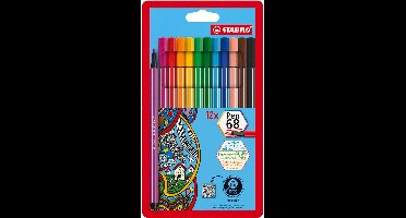 STABILO Pen 68 - Premium Viltstift - Etui Met 12 Kleuren