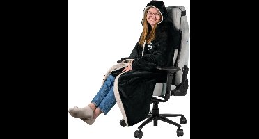 Arozzi Deken met Mouwen voor Bureaustoel - Sherpa & Velour - Zwart