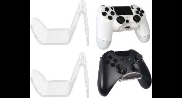Set van 2 Wandmontage Hoofdtelefoonstandaards - Zelfklevend Transparant Acryl Houder voor Gaming Hoofdtelefoons en Consoles