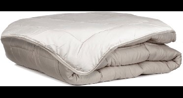 Bedrukt Dekbed Hoesloos Wasbaar Zonder Overtrek Eenpersoons - Taupe & Linnen 140x200cm - Taupe bruin - Creme beige
