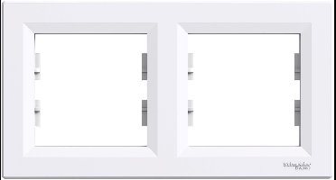 Schneider Electric ASFORA Serie - Dubbele Horizontale Frame - Wit - BRS