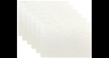 Unique Living placemats Croco lederlook - 6x - 43 x 30 cm - ivoor wit - pvc - tafel onderleggers