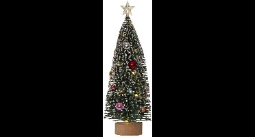 Star Trading Kleine decoratieve kerstboom 'Decorini', versierd, LED-verlichting, batterij + timer, groen, H 31 cm