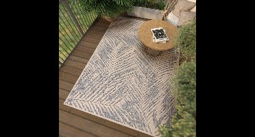 Boraboi ® Vloerkleed voor Binnen en Buiten met Weerbestendige Eigenschappen voor Terras, Tuin en Balkon, Beige-Grijs, 80 x 150 cm