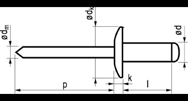 Masterfix blindklinknagel 4,8x16mm aluminium (Per 250 stuks)