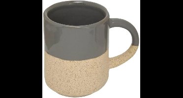Secret de Gourmet koffie kopjes - Ancient Cairo - 1x stuks - grijs/beige - 200 ml - mokken - keramiek - met stijlvol decoratie motief