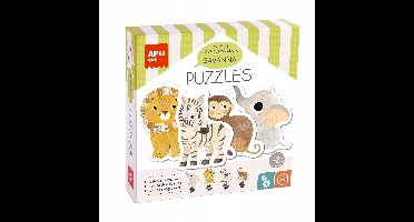 Merkloos Kinderspel: Progressieve Puzzels Savanne, 2+ Jaar