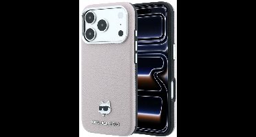 Karl Lagerfeld - Grained Leather Choupette Head MagSafe (KLHMP18X6PSCHLP) - iPhone 18 Pro Max / iPhone 17 Pro Max - Pink