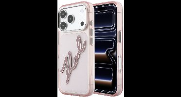 Karl Lagerfeld - IML Big Signature Resin Logo and Metal Frame (KLHCP18L6HCKSRP) - iPhone 18 Pro / iPhone 17 Pro - Pink